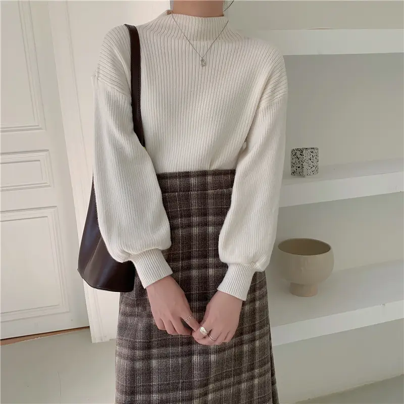 Women's 2023 Base Pile Collar Shirt Top Solid Color Slim Fit — feature 3