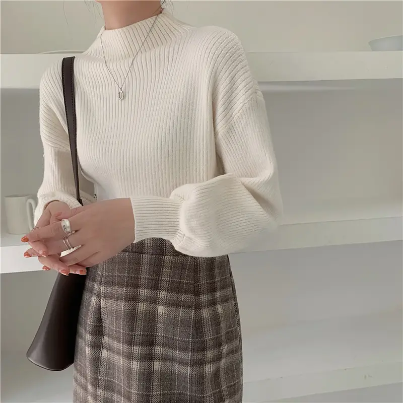 Women's 2023 Base Pile Collar Shirt Top Solid Color Slim Fit — feature 7