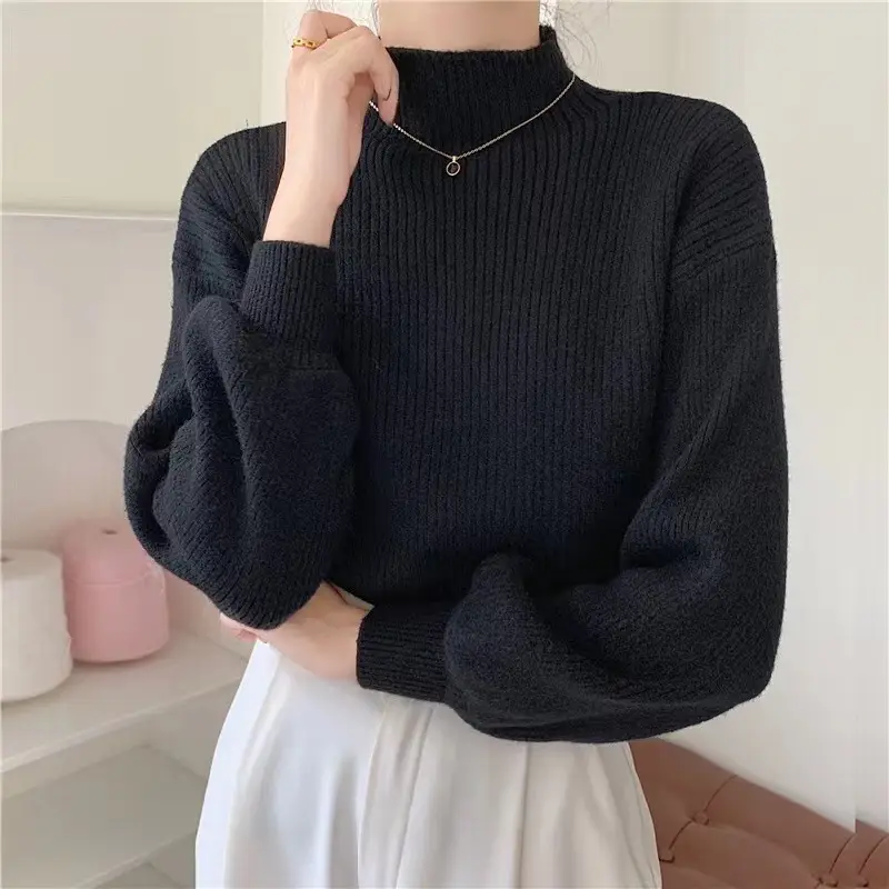 Women's 2023 Base Pile Collar Shirt Top Solid Color Slim Fit - Image 5