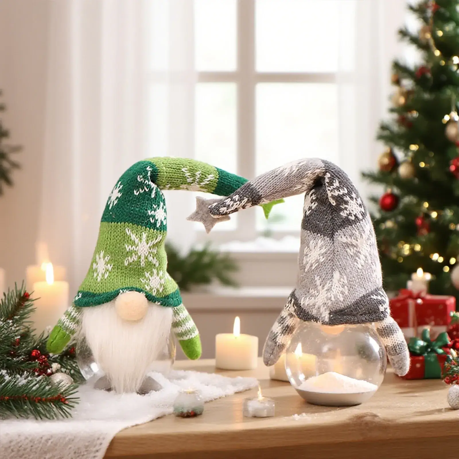 Knitted Snow Gnome Christmas Decorator Small - Image 7