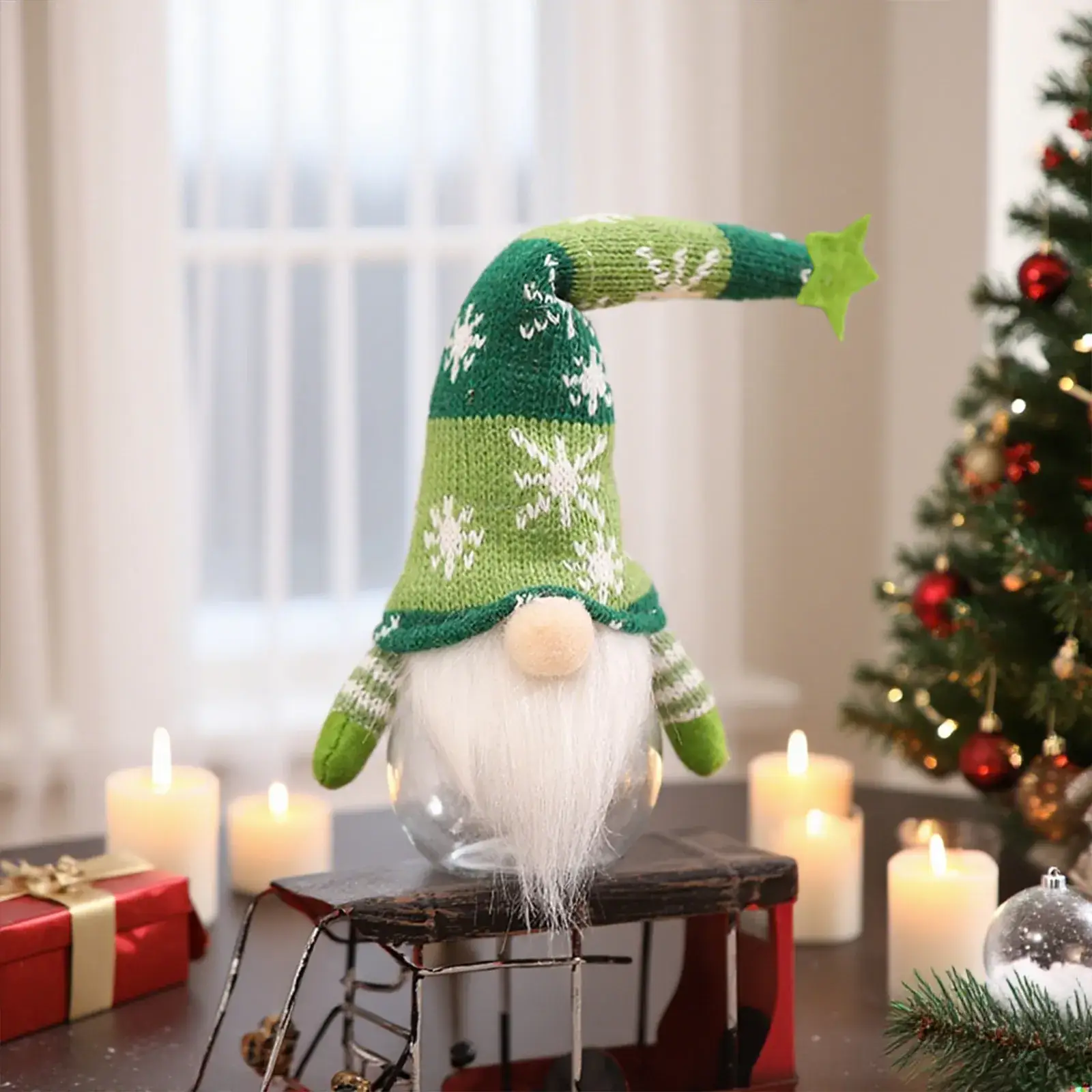 Knitted Snow Gnome Christmas Decorator Small - Image 3