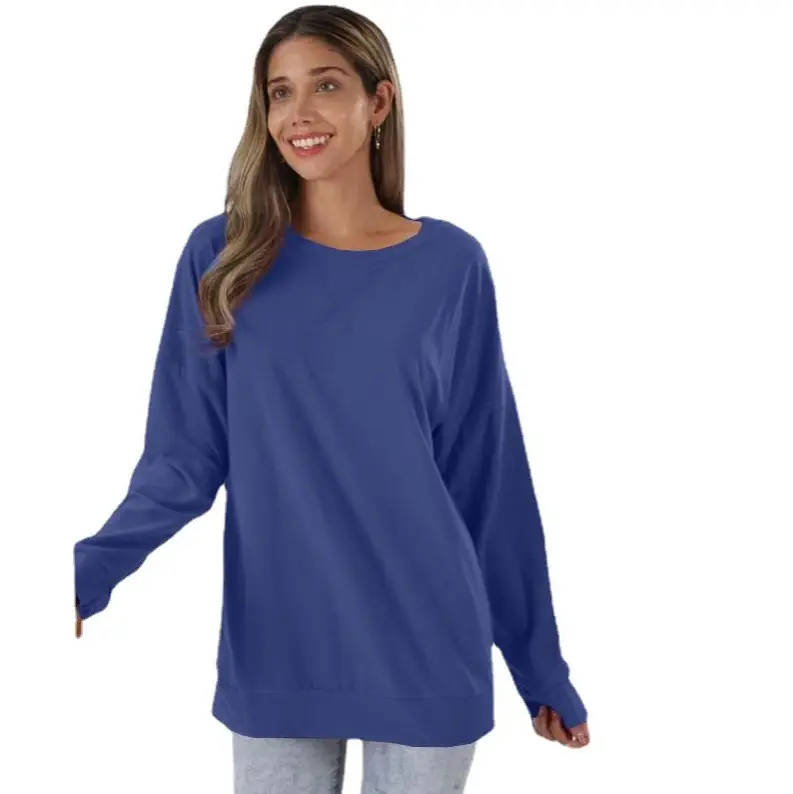 Black Round Neck Long Sleeve Top for Women - Image 9