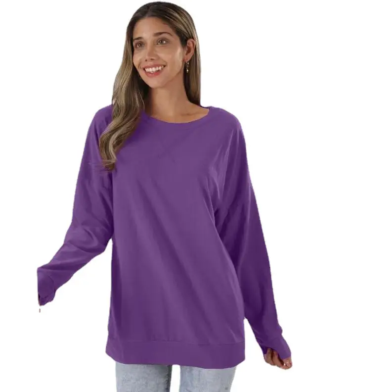 Black Round Neck Long Sleeve Top for Women - Image 10