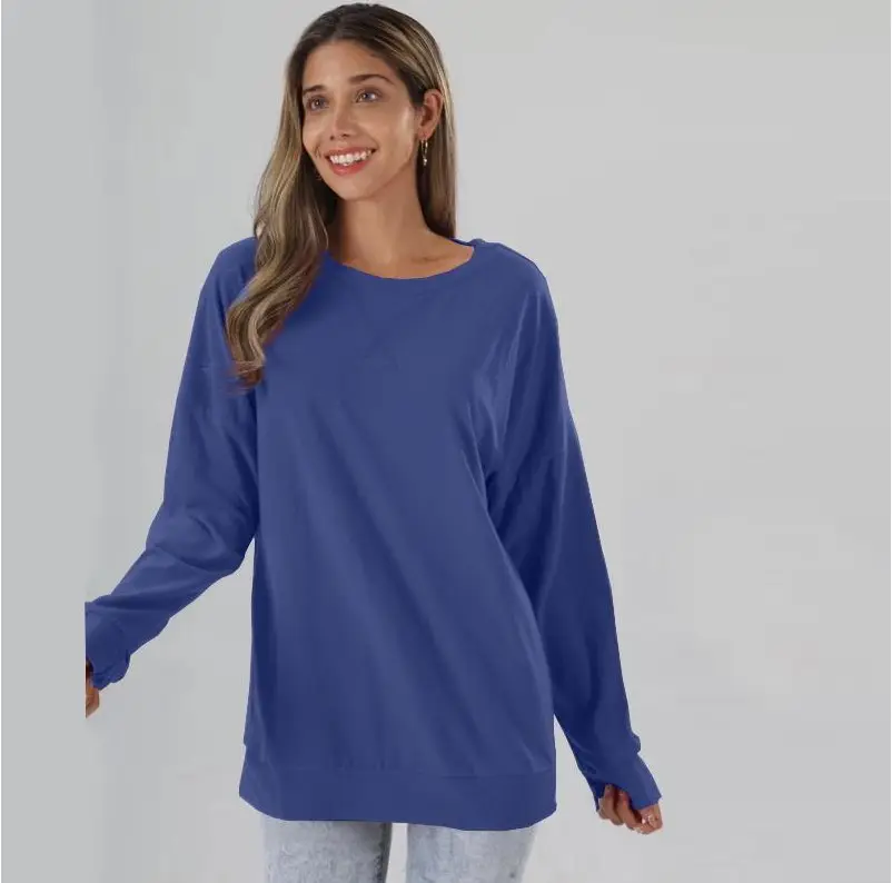 Black Round Neck Long Sleeve Top for Women - Image 5