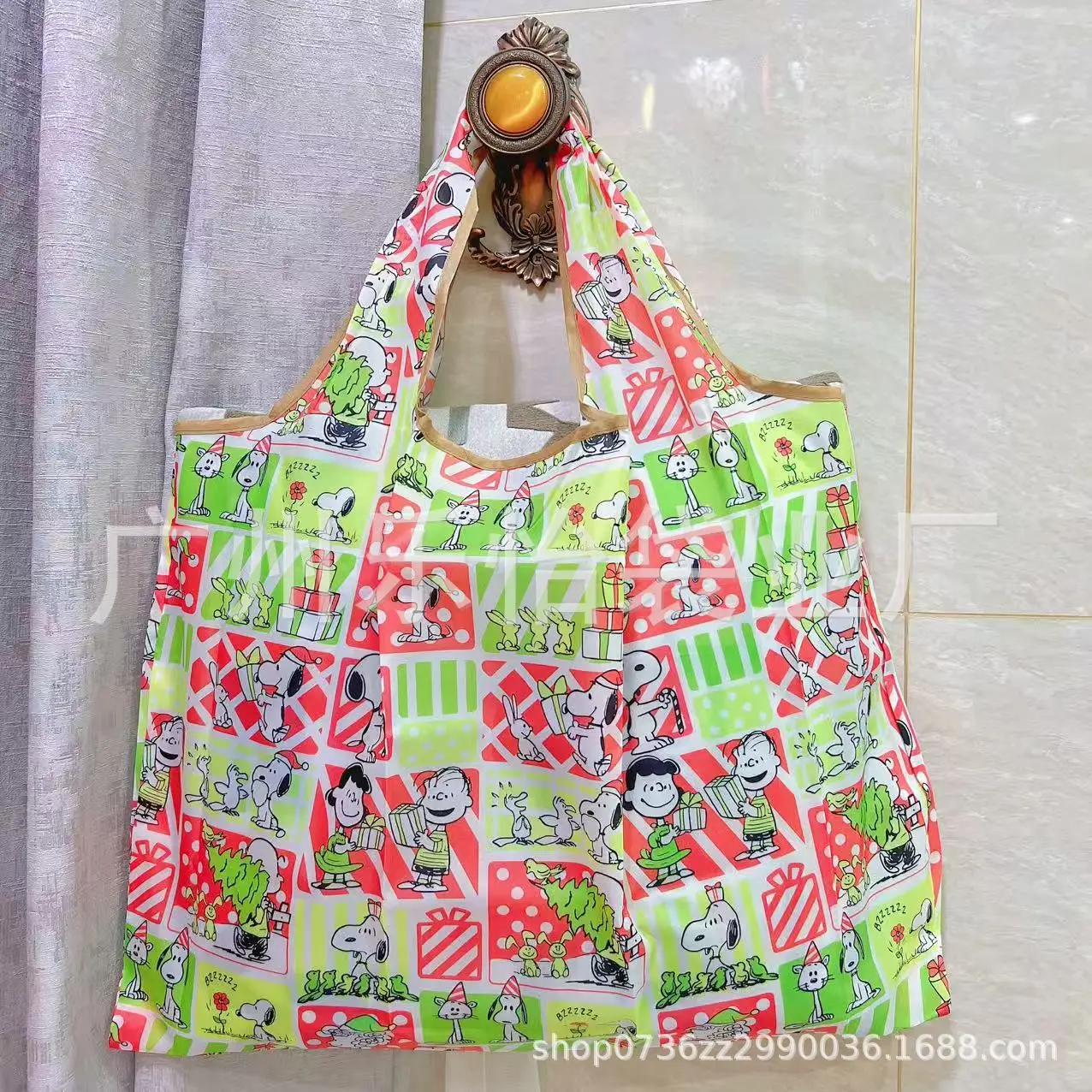Factory Direct Cartoon Polyester Large Two-in-One Shopping Bag - Image 100