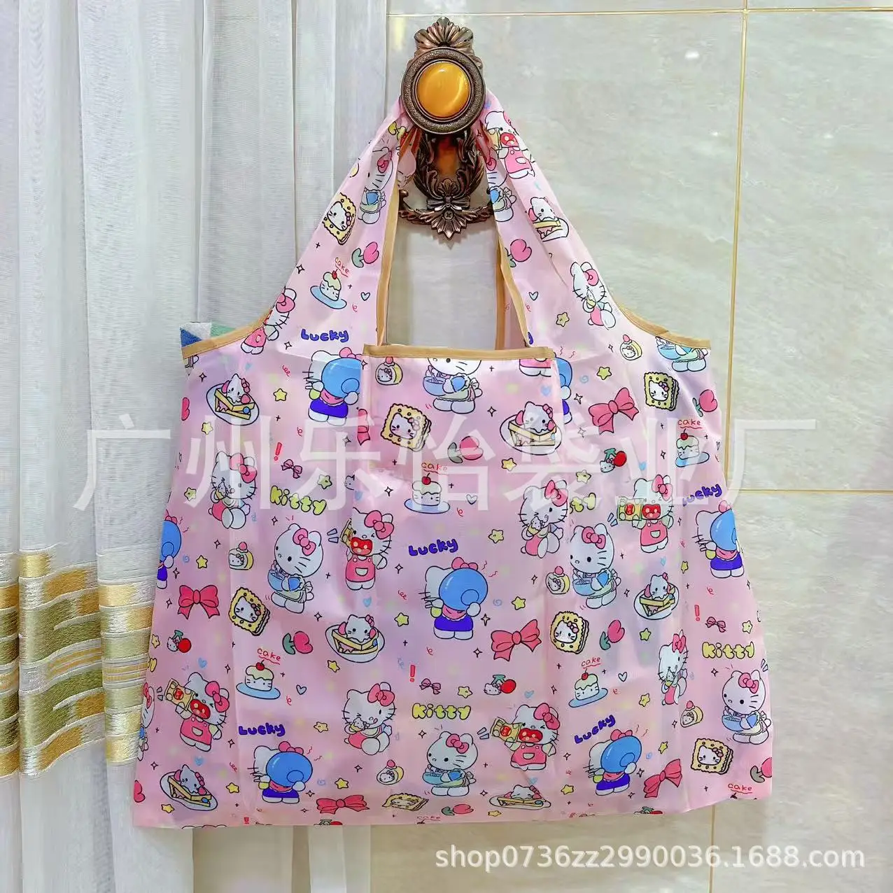 Factory Direct Cartoon Polyester Large Two-in-One Shopping Bag - Image 114