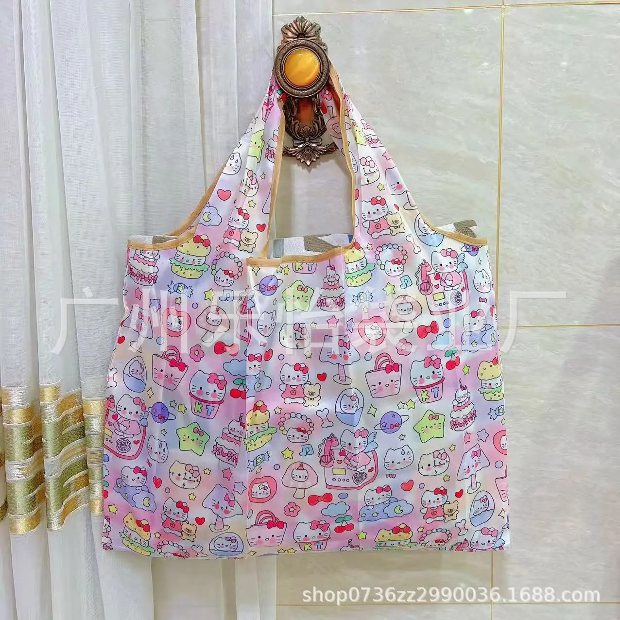 Factory Direct Cartoon Polyester Large Two-in-One Shopping Bag - Image 117