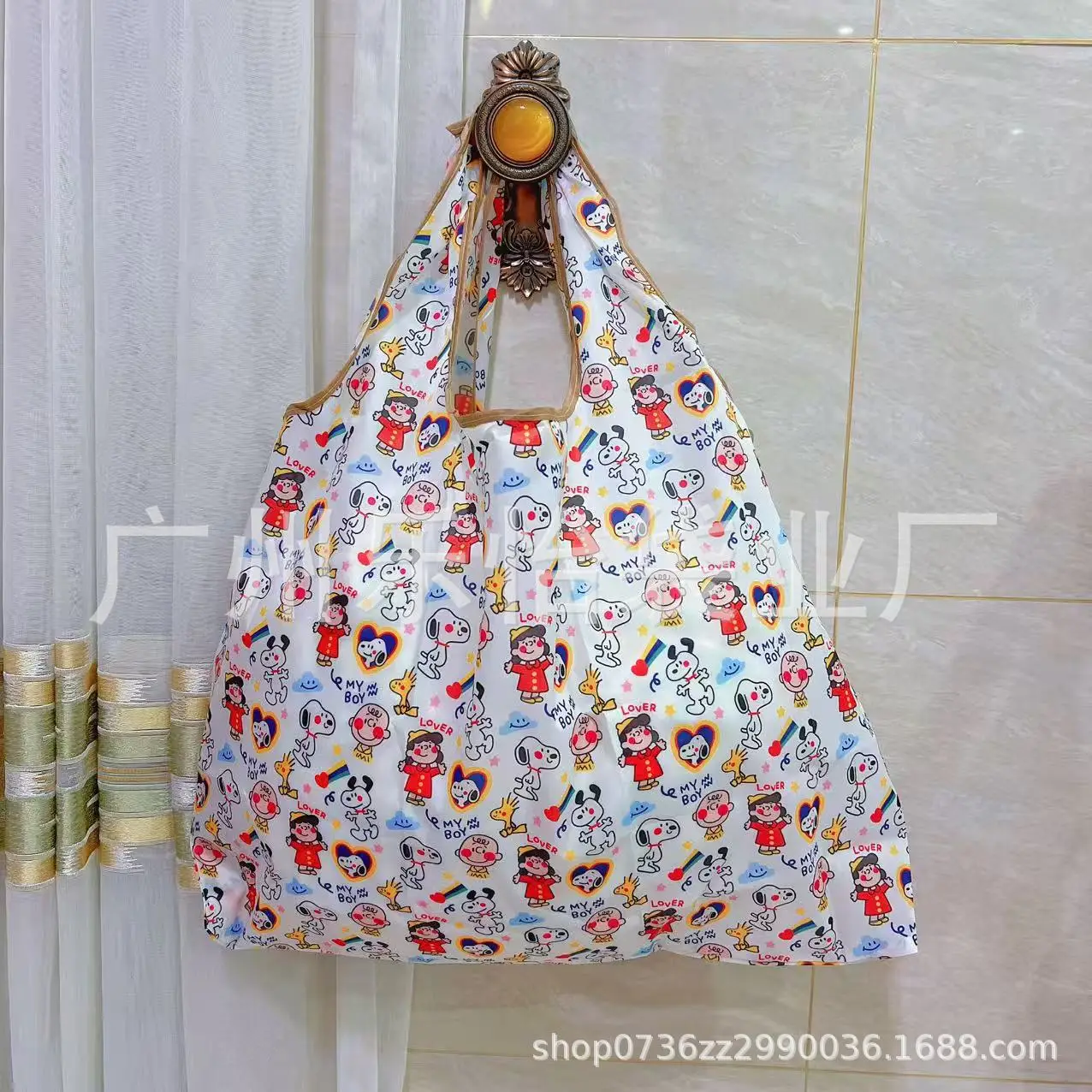 Factory Direct Cartoon Polyester Large Two-in-One Shopping Bag - Image 125