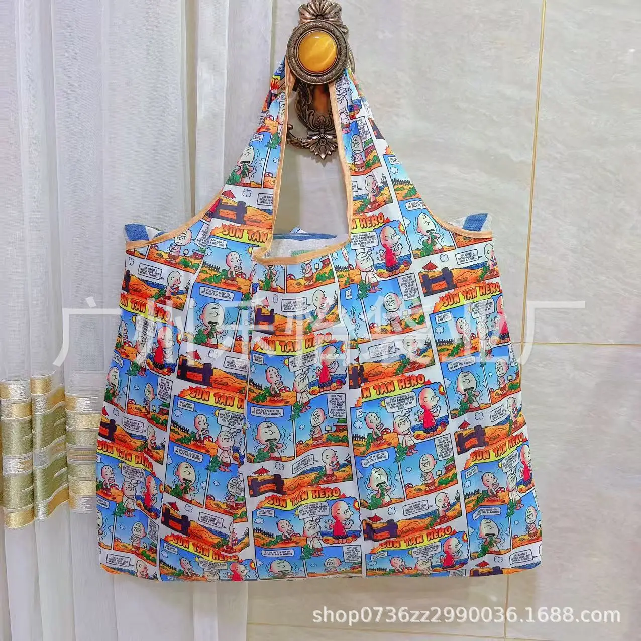 Factory Direct Cartoon Polyester Large Two-in-One Shopping Bag - Image 130