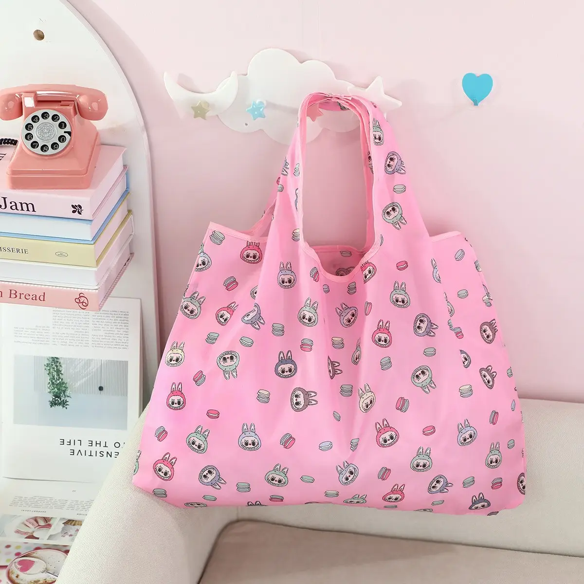 Factory Direct Cartoon Polyester Large Two-in-One Shopping Bag - Image 158