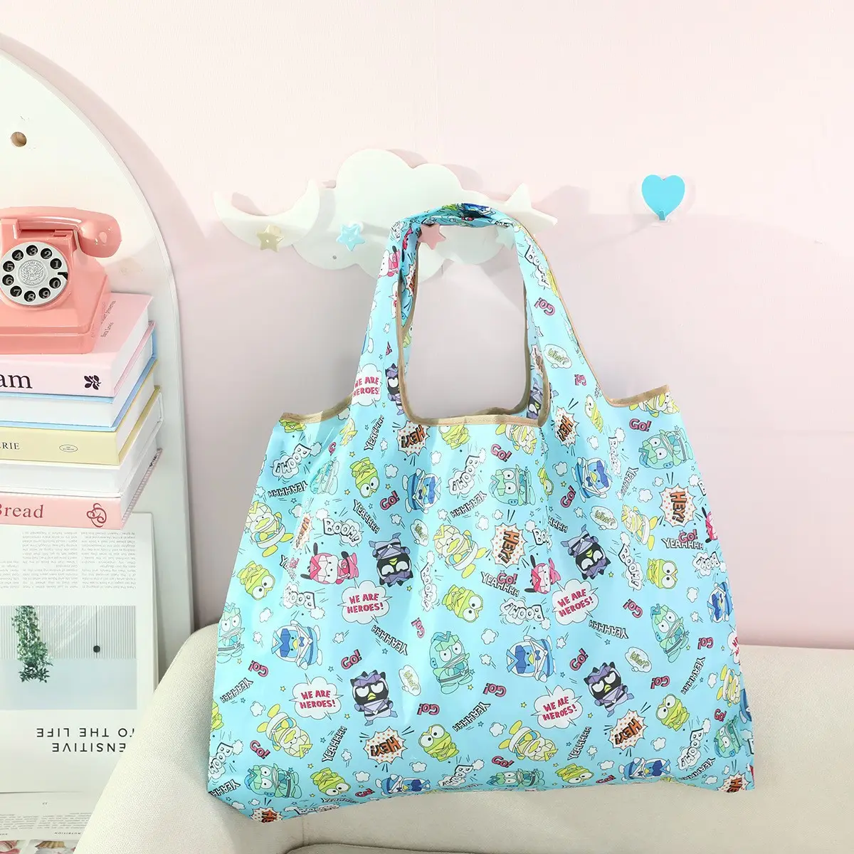 Factory Direct Cartoon Polyester Large Two-in-One Shopping Bag - Image 160