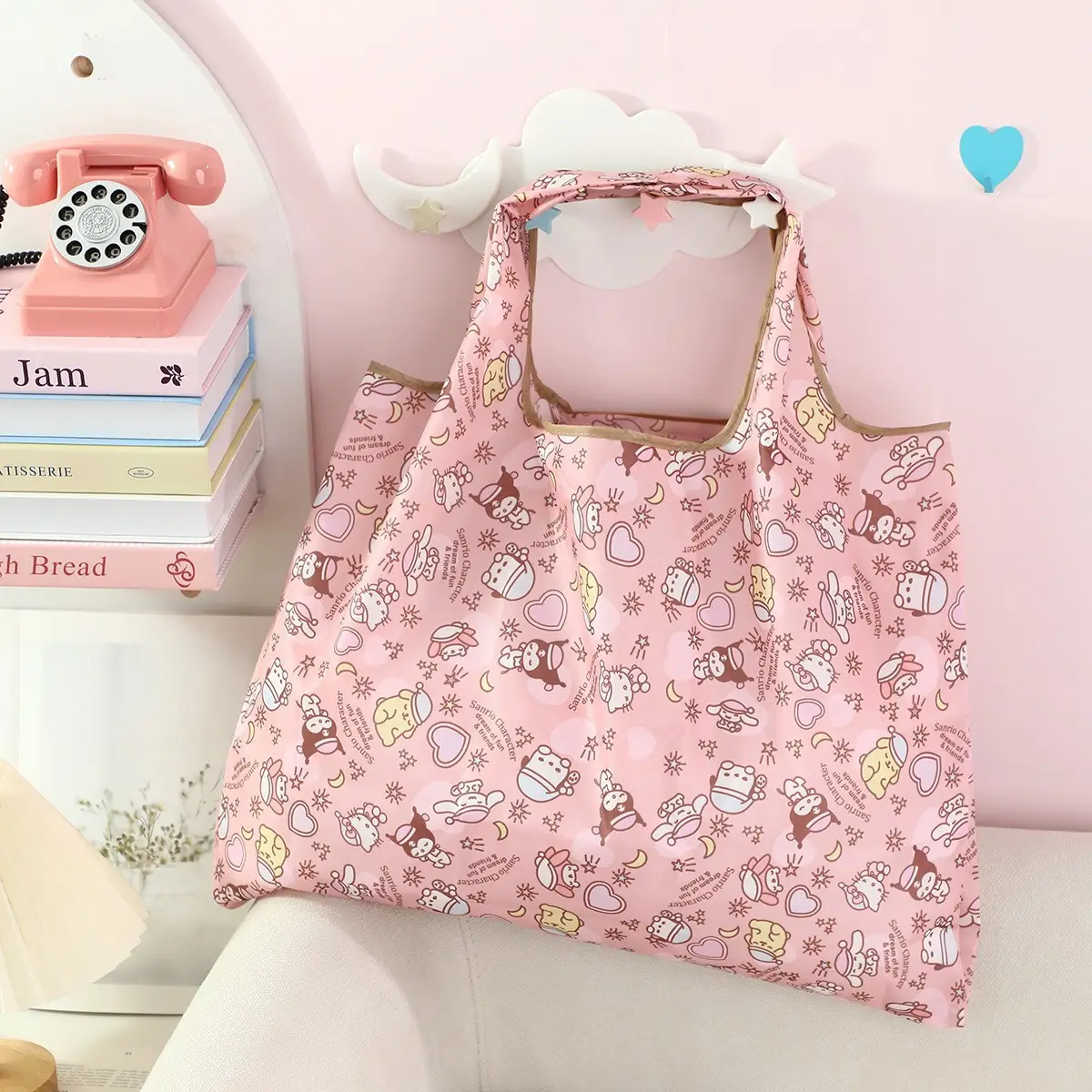 Factory Direct Cartoon Polyester Large Two-in-One Shopping Bag - Image 161