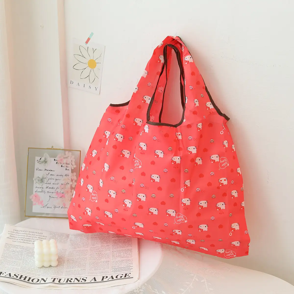 Factory Direct Cartoon Polyester Large Two-in-One Shopping Bag - Image 56