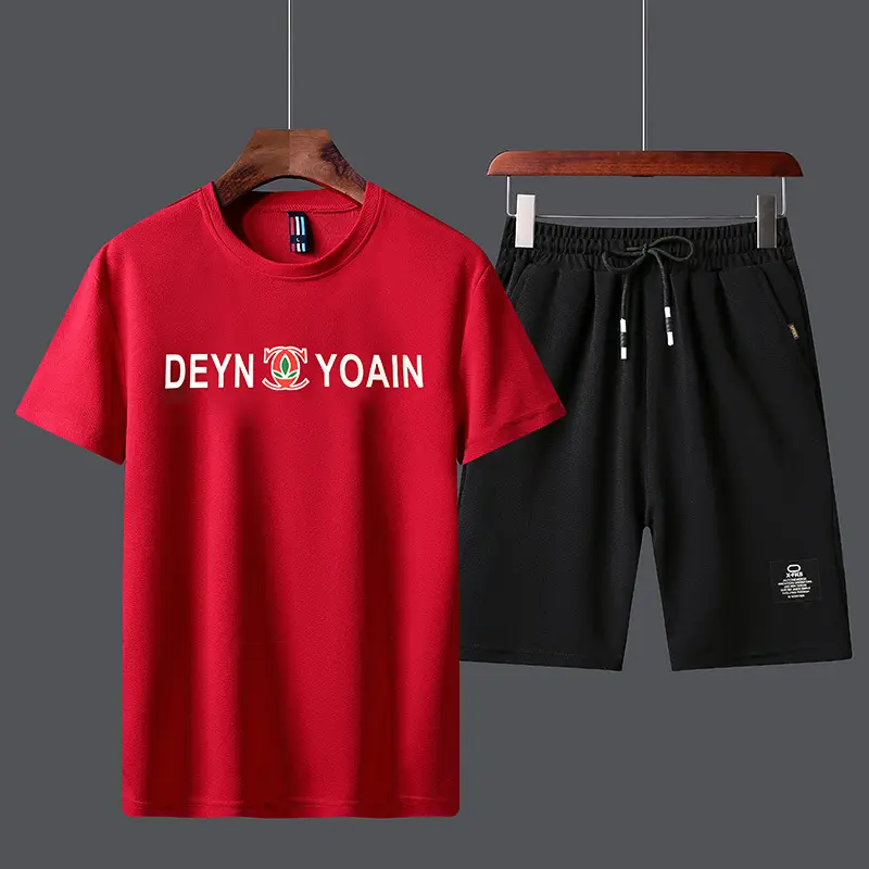 Men Unfalling Graphic Shorts Set White Black Casual Quick Dry - Image 12