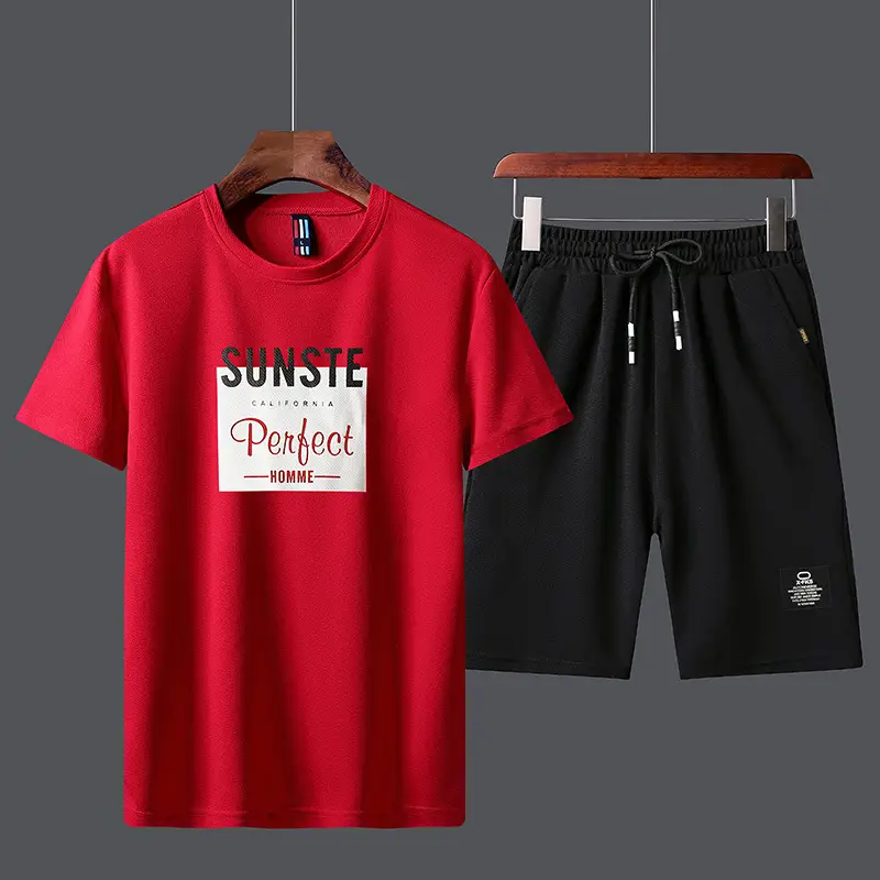 Men Unfalling Graphic Shorts Set White Black Casual Quick Dry - Image 15