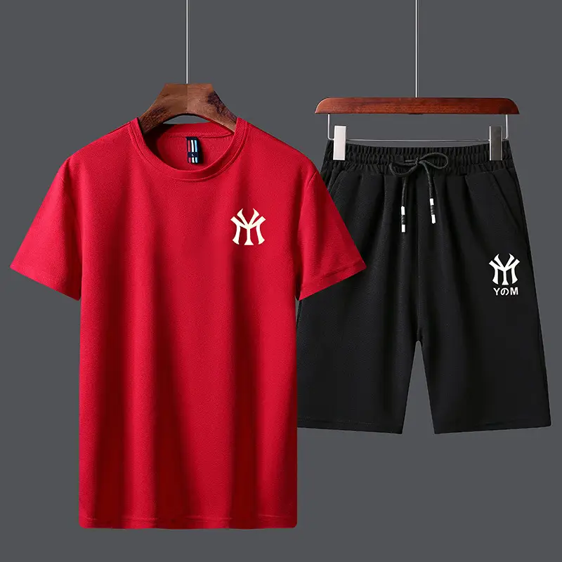 Men Unfalling Graphic Shorts Set White Black Casual Quick Dry - Image 16