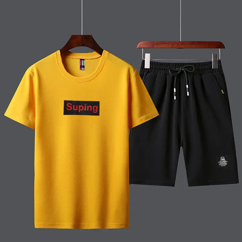 Men Unfalling Graphic Shorts Set White Black Casual Quick Dry - Image 17