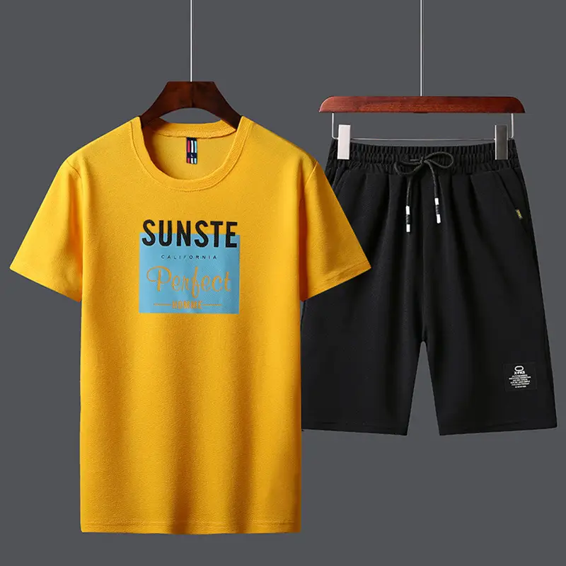 Men Unfalling Graphic Shorts Set White Black Casual Quick Dry - Image 18