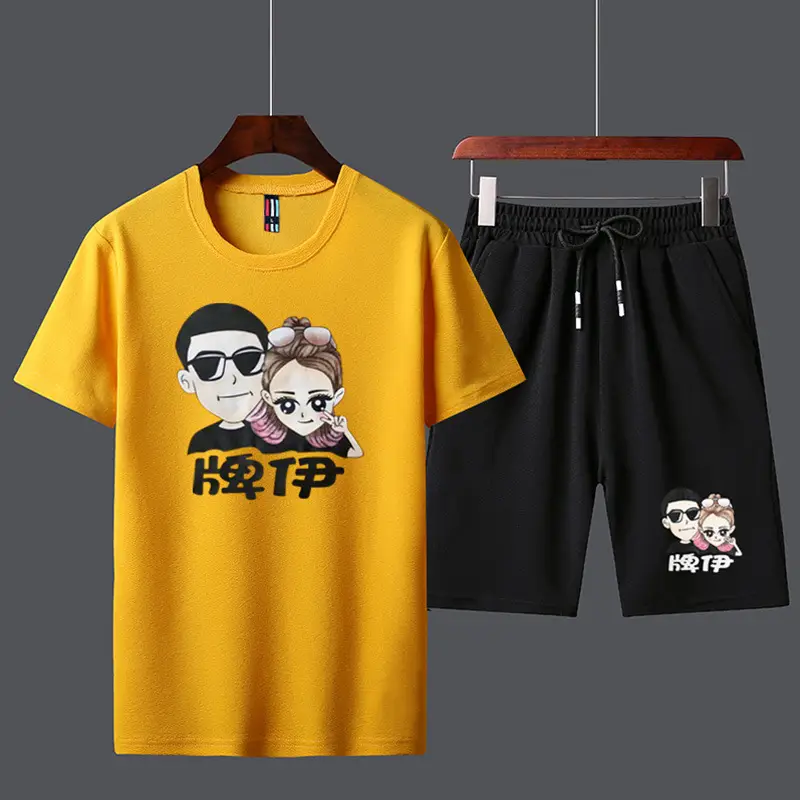 Men Unfalling Graphic Shorts Set White Black Casual Quick Dry - Image 19