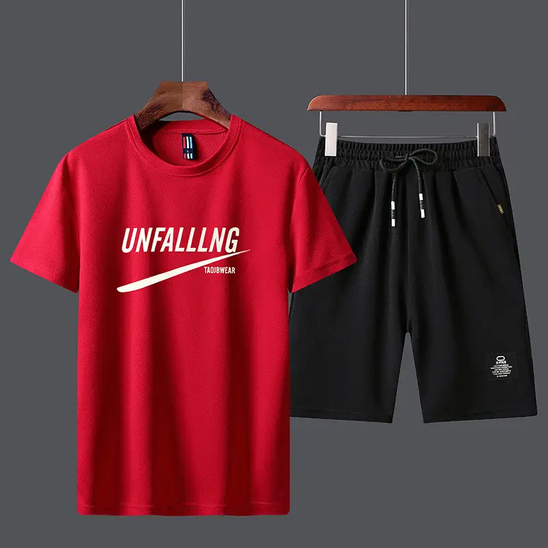 Men Unfalling Graphic Shorts Set White Black Casual Quick Dry - Image 21