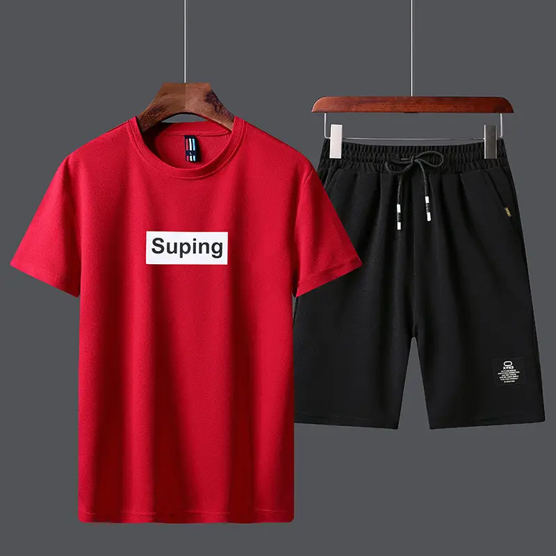 Men Unfalling Graphic Shorts Set White Black Casual Quick Dry - Image 22