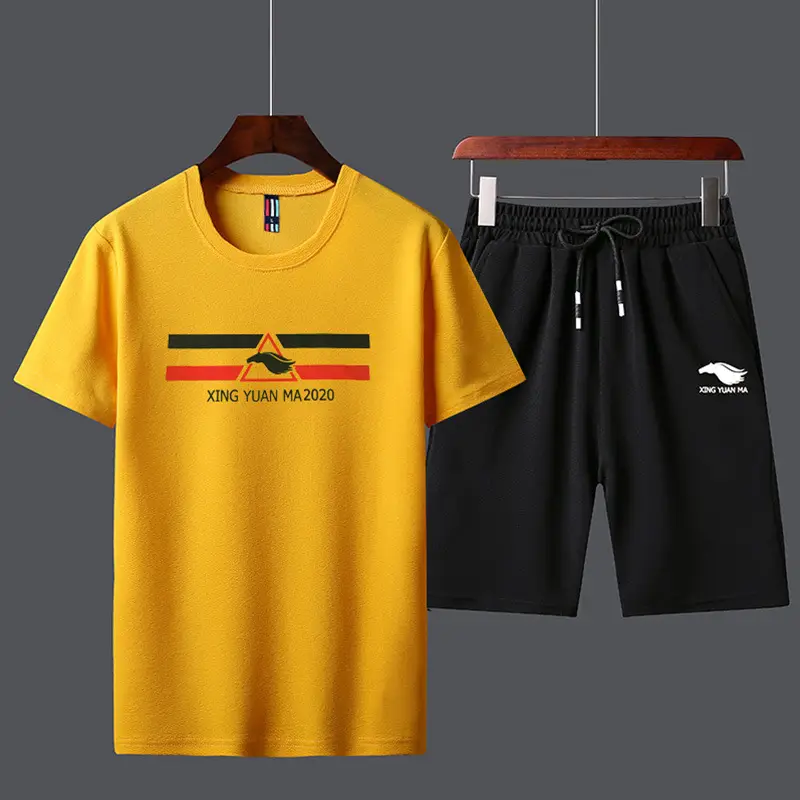 Men Unfalling Graphic Shorts Set White Black Casual Quick Dry - Image 8