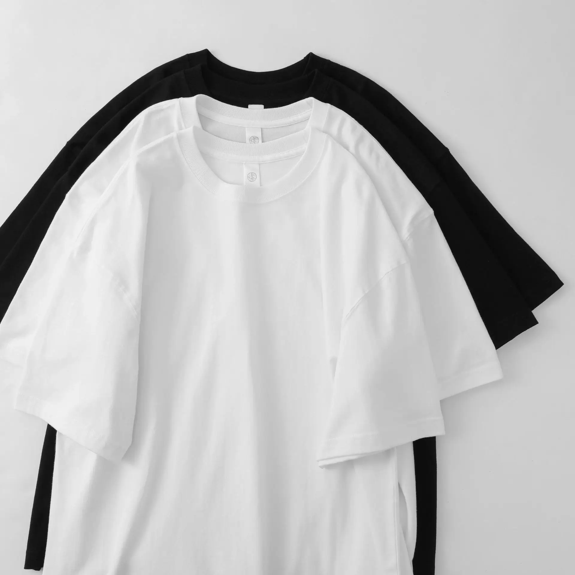 Men Women Oversized Cotton T-Shirt Black White Loose Solid - Image 4