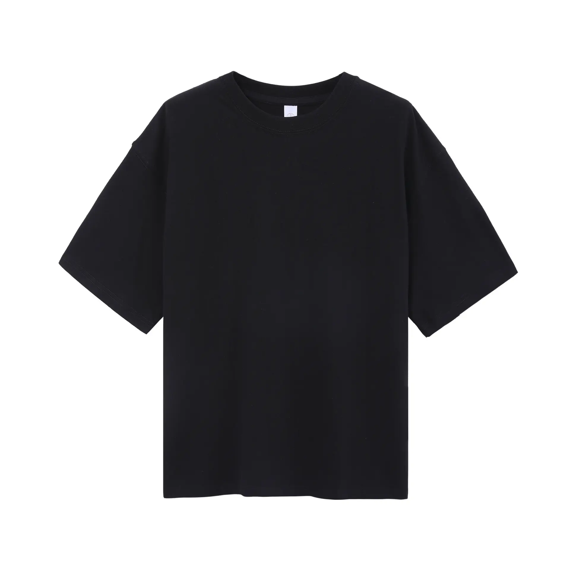 Men Women Oversized Cotton T-Shirt Black White Loose Solid - Image 2