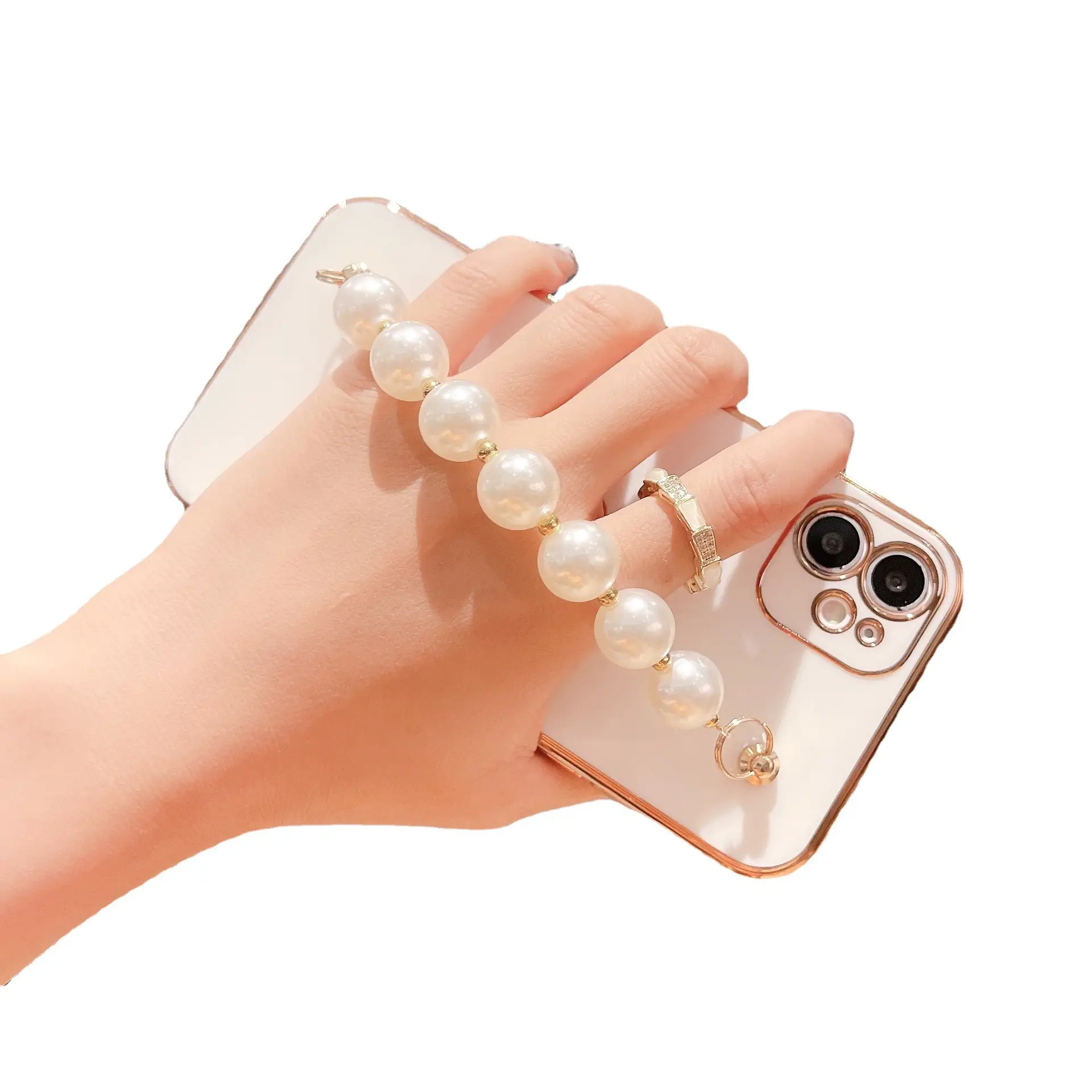 Apple iPhone 11/7 Plus Pearl Pearl Bracelet Case Orange