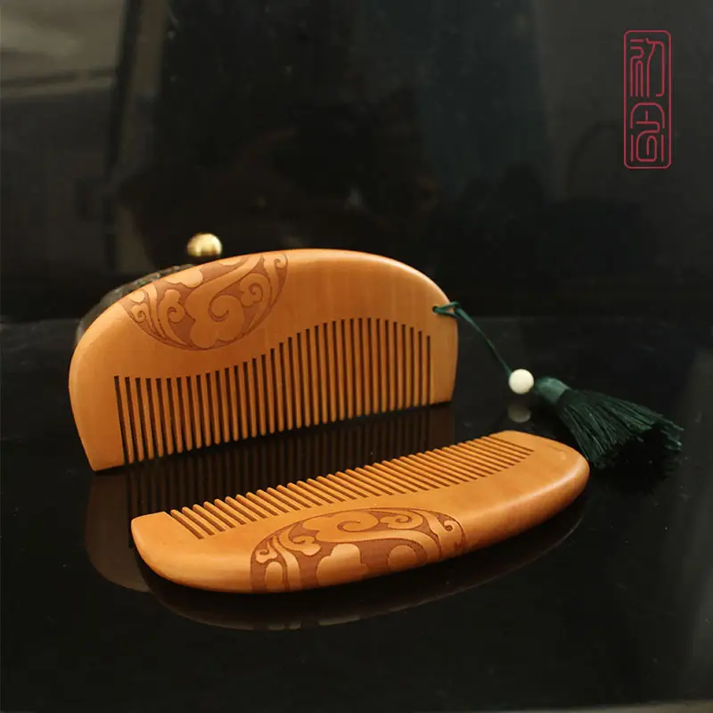 Peach Wood Hair Comb for Women Anti-Static Home Use - Image 12