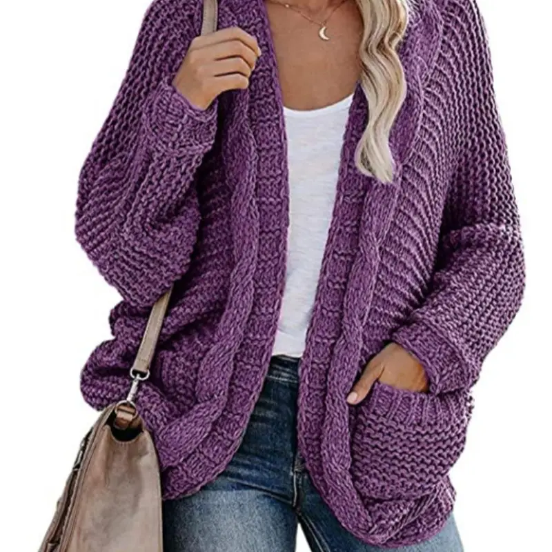 2025 Women Button Cardigan Outwear Knitwear Large - Image 12