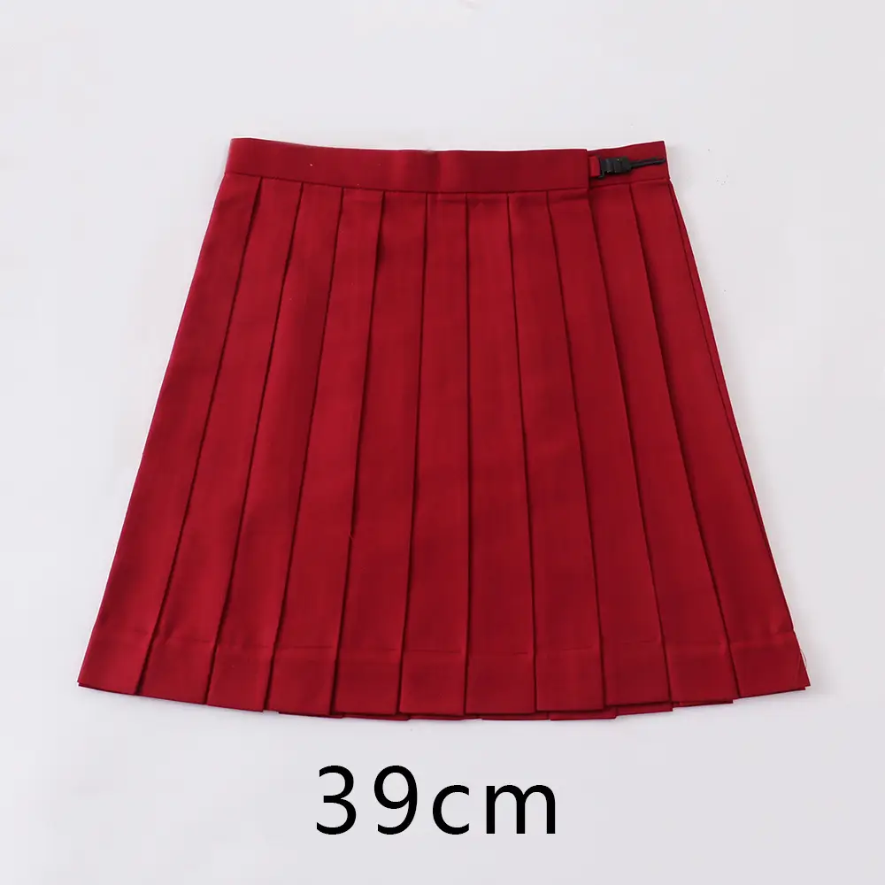 Red Pleated Orthodox JK Uniform Skirt 45cm