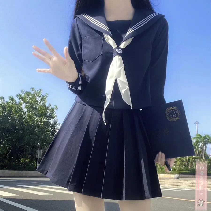 Japanese JK Uniform Skirt Basic White Sailor Suit - Image 10