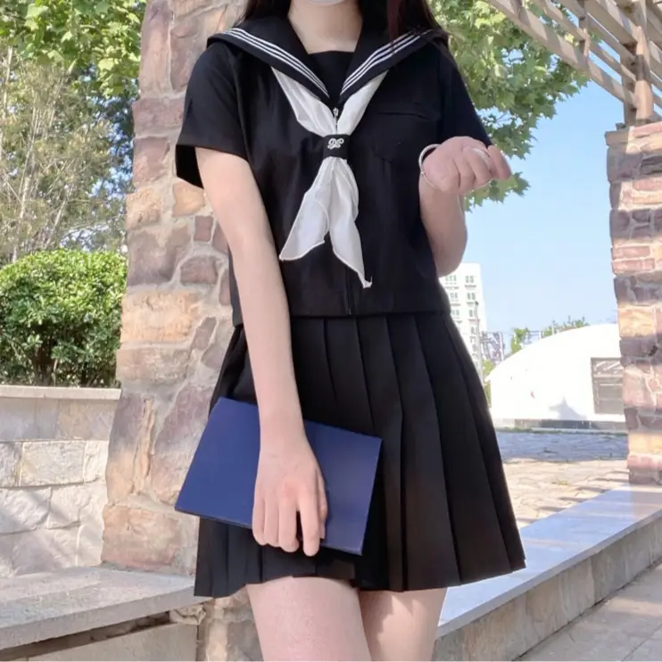 Japanese JK Uniform Skirt Basic White Sailor Suit - Image 11