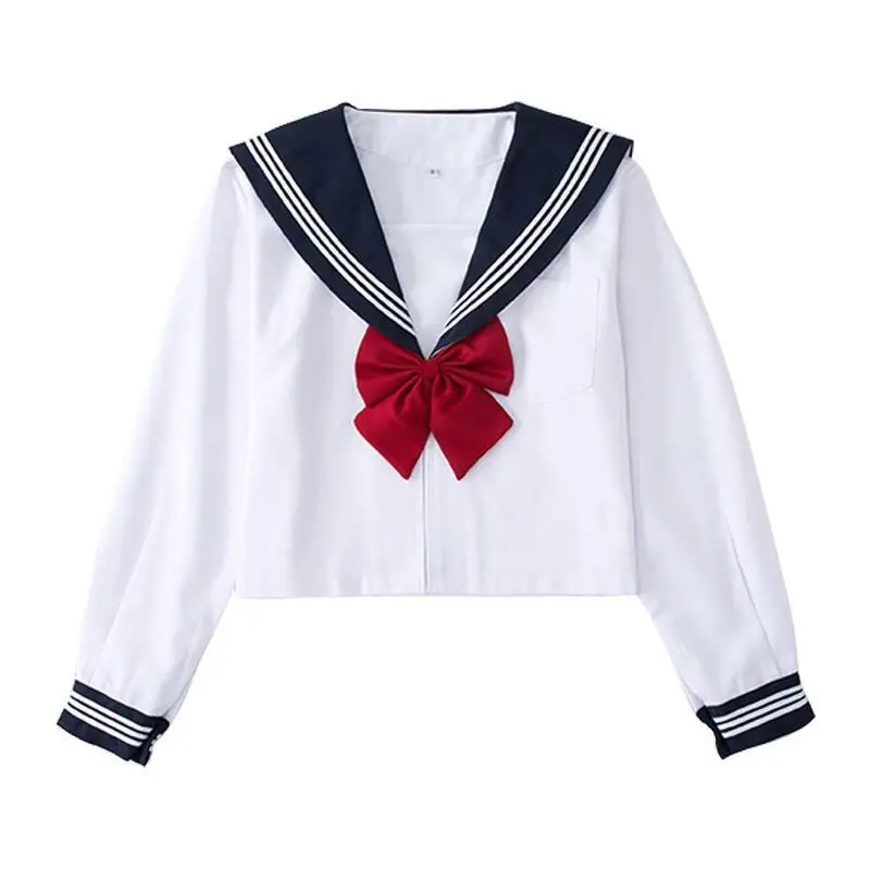 Japanese JK Uniform Skirt Basic White Sailor Suit - Image 2