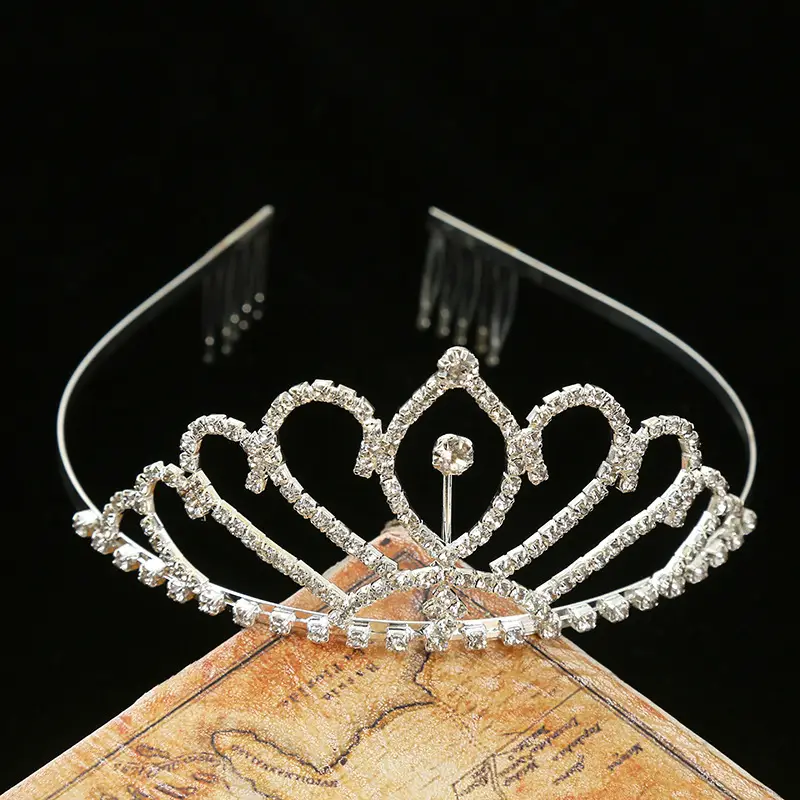 New Rhinestone 3D Crown Headband for Girls Dance Princess Birthday