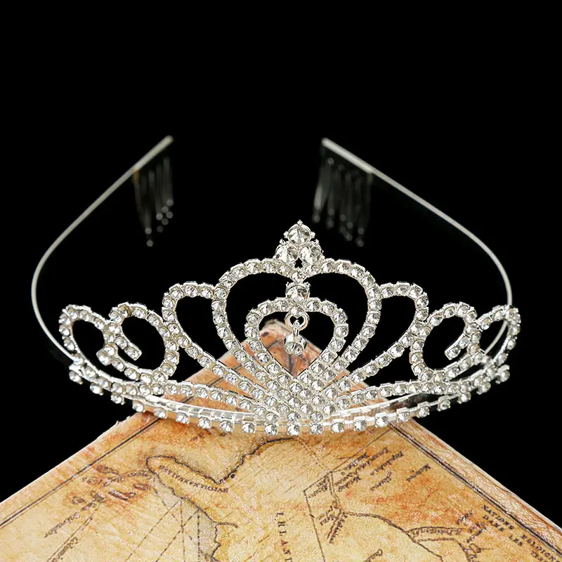 New Rhinestone 3D Crown Headband for Girls Dance Princess Birthday