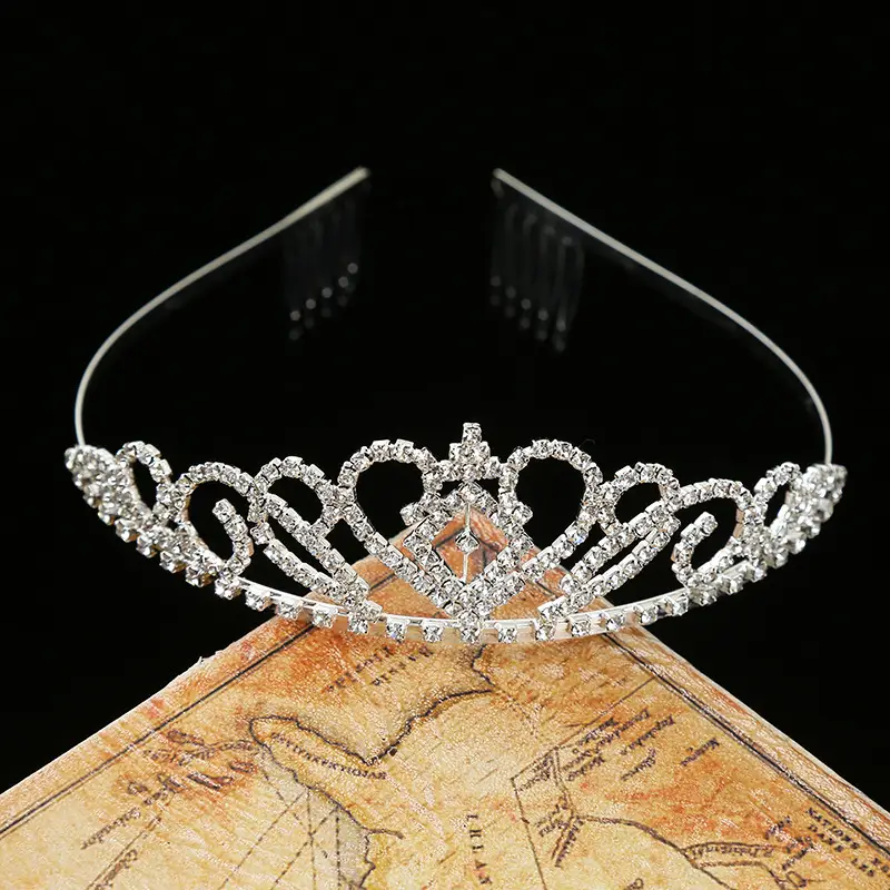 New Rhinestone 3D Crown Headband for Girls Dance Princess Birthday