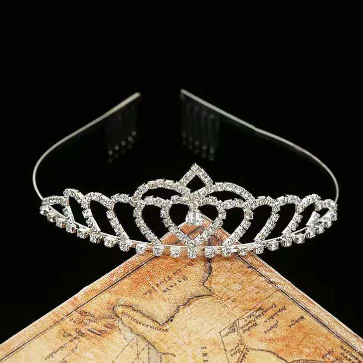 New Rhinestone 3D Crown Headband for Girls Dance Princess Birthday