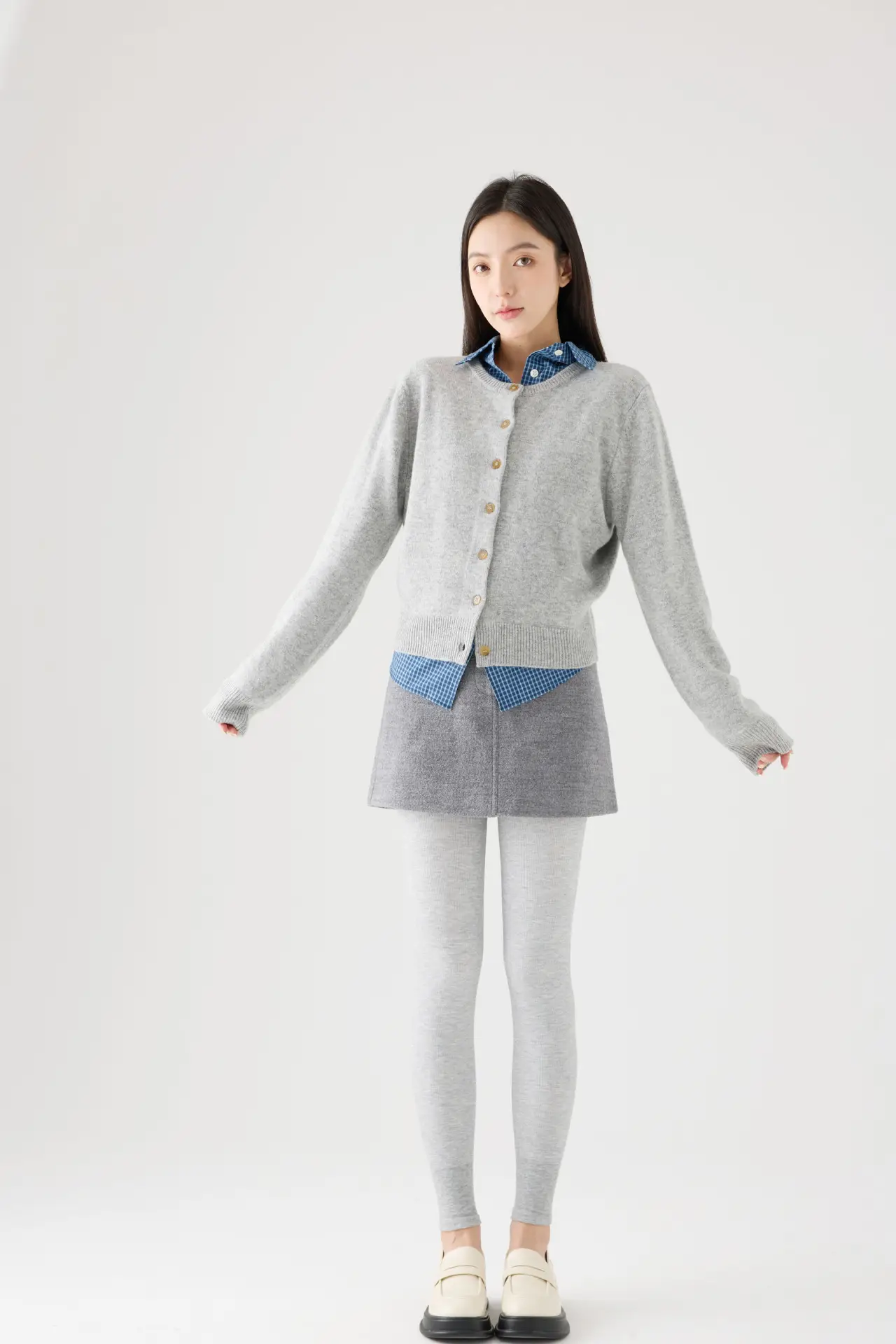 Women Fleece Lined Leggings Grey Winter Warm - Image 15