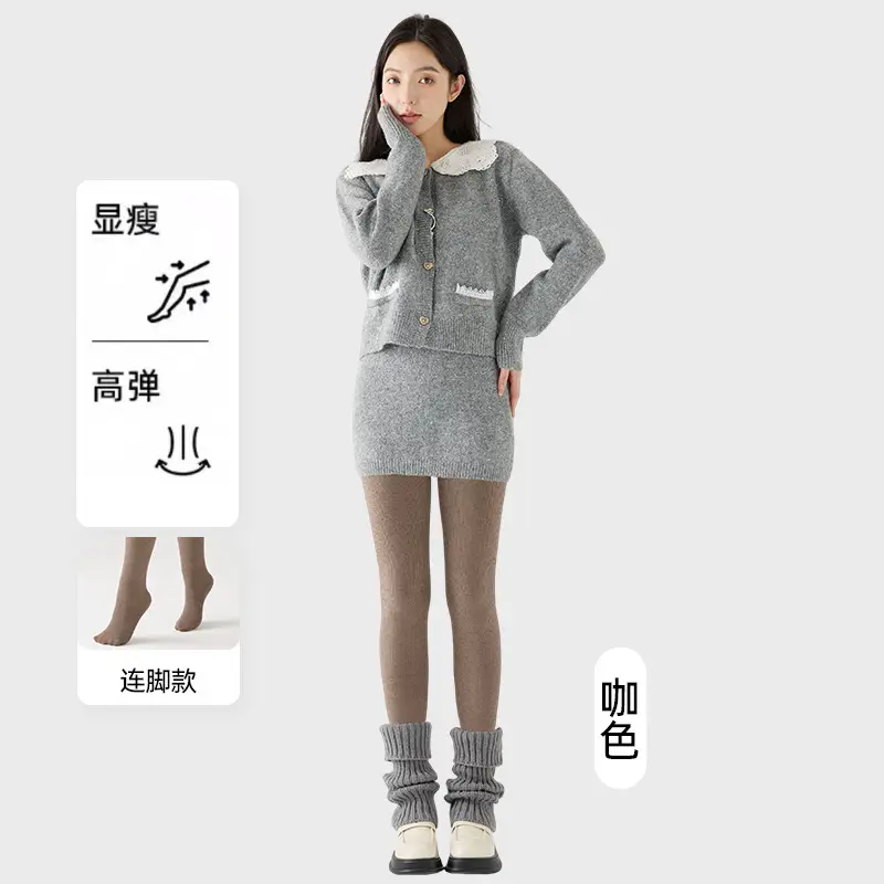 Women Fleece Lined Leggings Grey Winter Warm - Image 6