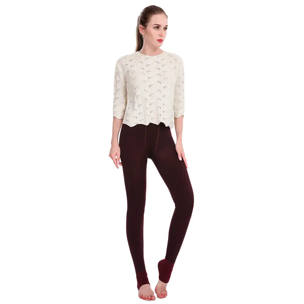 Brown Velvet Leggings for Women Winter Warmth