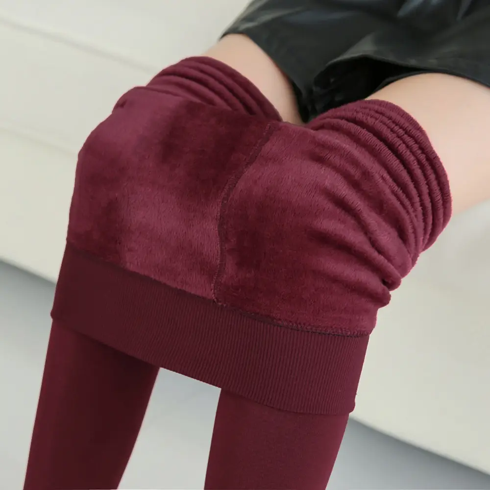 Brown Velvet Leggings for Women Winter Warmth
