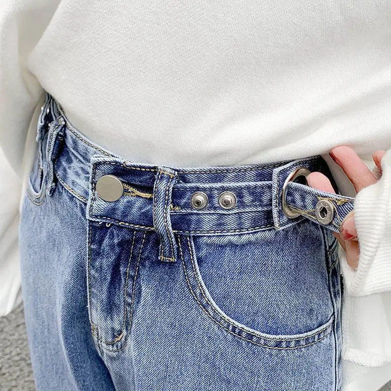 Waist Adjustable Jeans Women High Waist Cropped Pants - Image 4