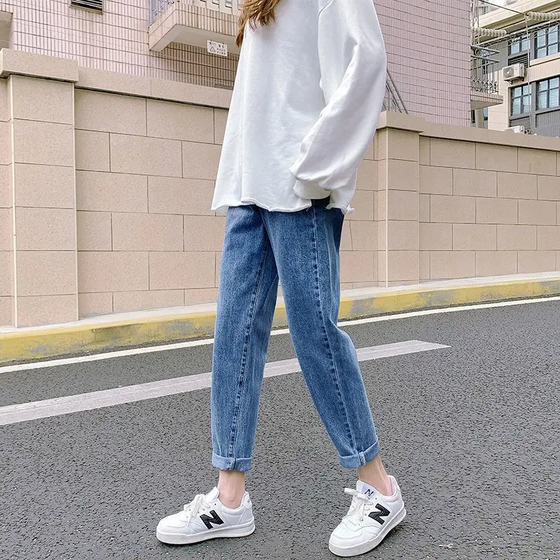 Waist Adjustable Jeans Women High Waist Cropped Pants - Image 5