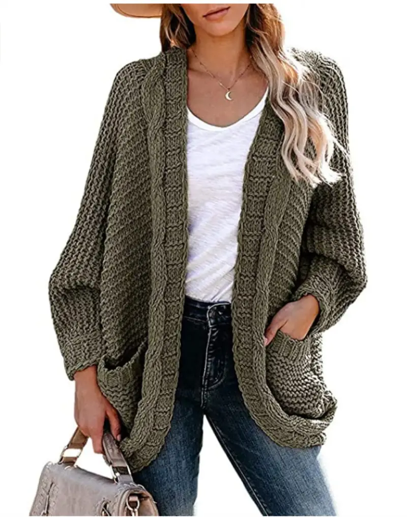 Women Knitted Cardigan Large Button Rope Outwear - Image 5