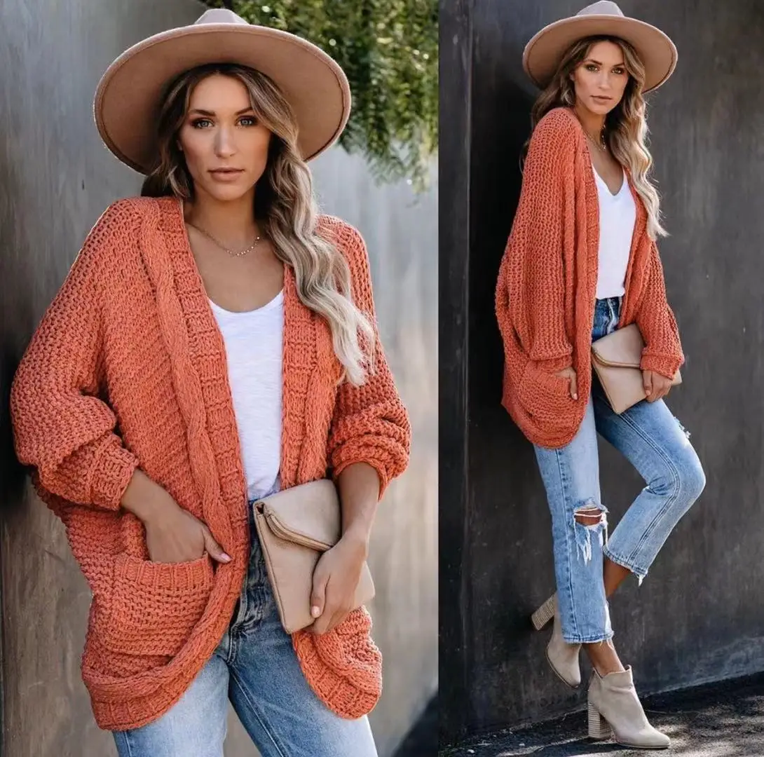 Women Knitted Cardigan Large Button Rope Outwear - Image 15