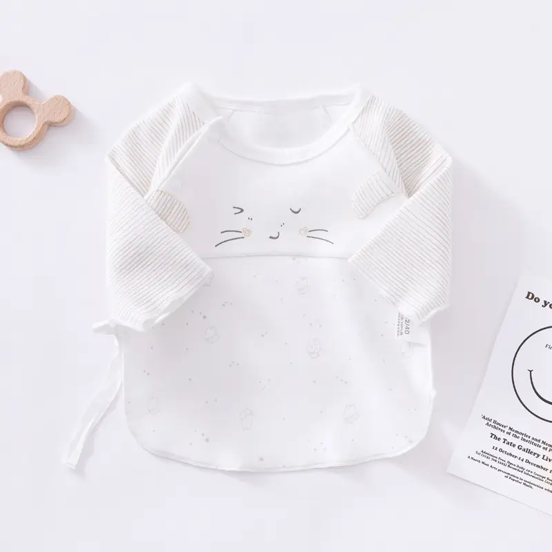 White Cat Print Newborn Baby Top Class A - Image 6