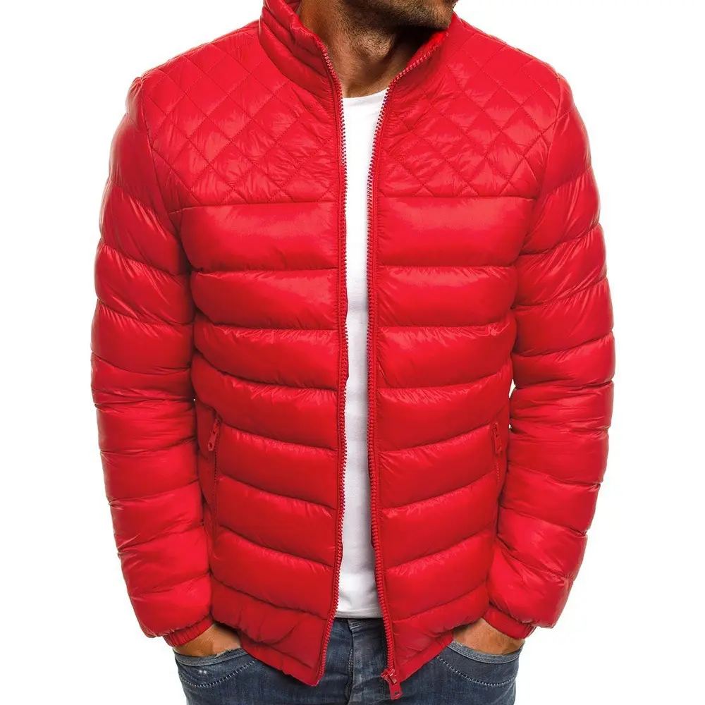 Men's Black Quilted Padded Jacket Large Winter Casual - Image 6