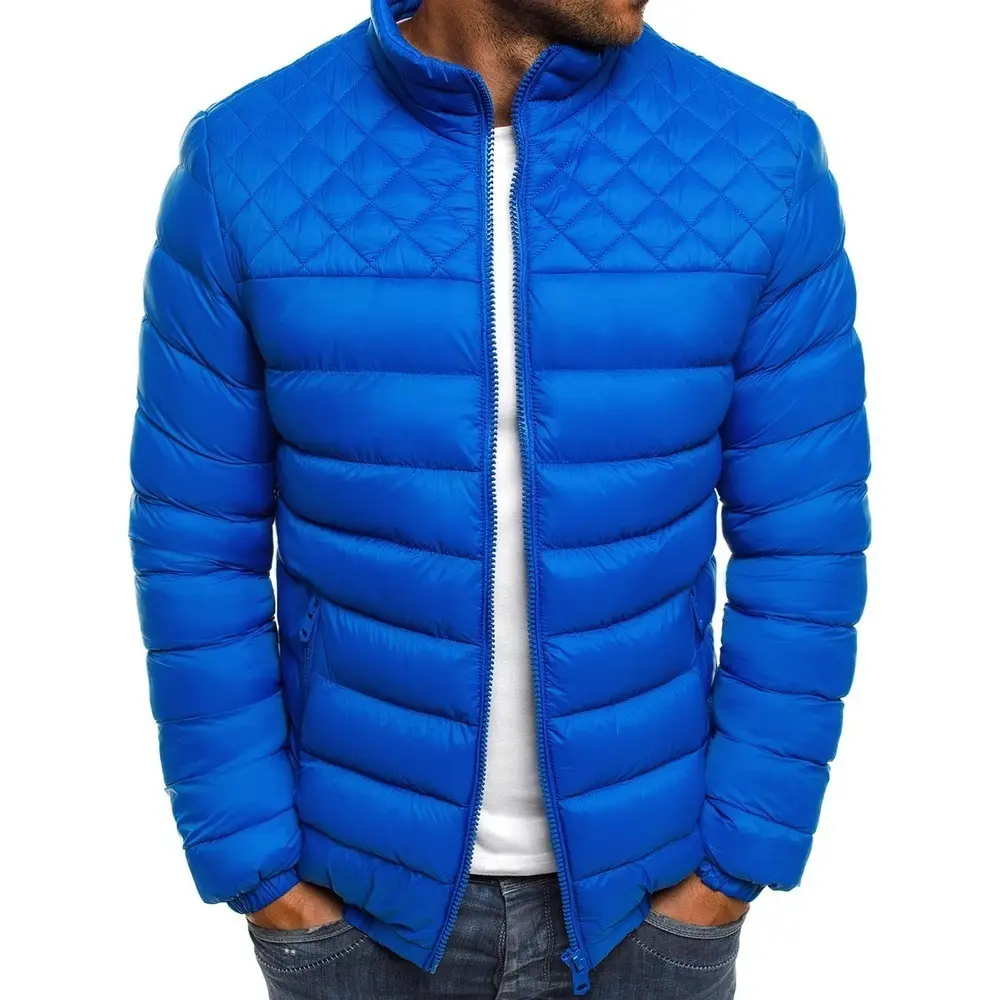 Men's Black Quilted Padded Jacket Large Winter Casual - Image 8